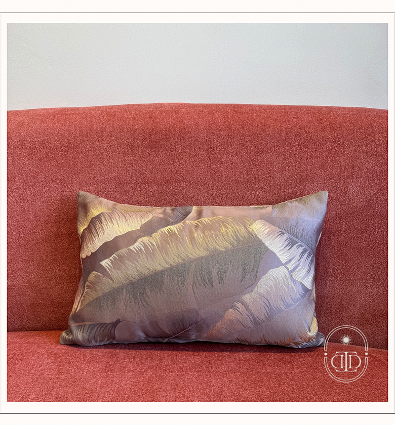 Pink tropical jacquard cushion cover image