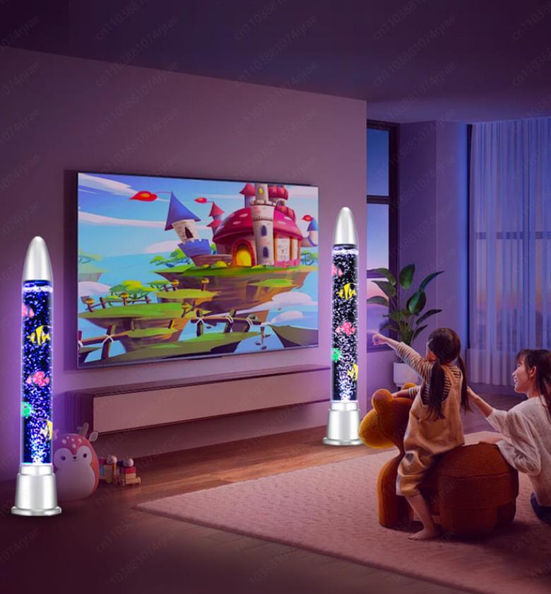 LED Bubble Fish Tube Lamp, Sensory Water Floor Light Decor image