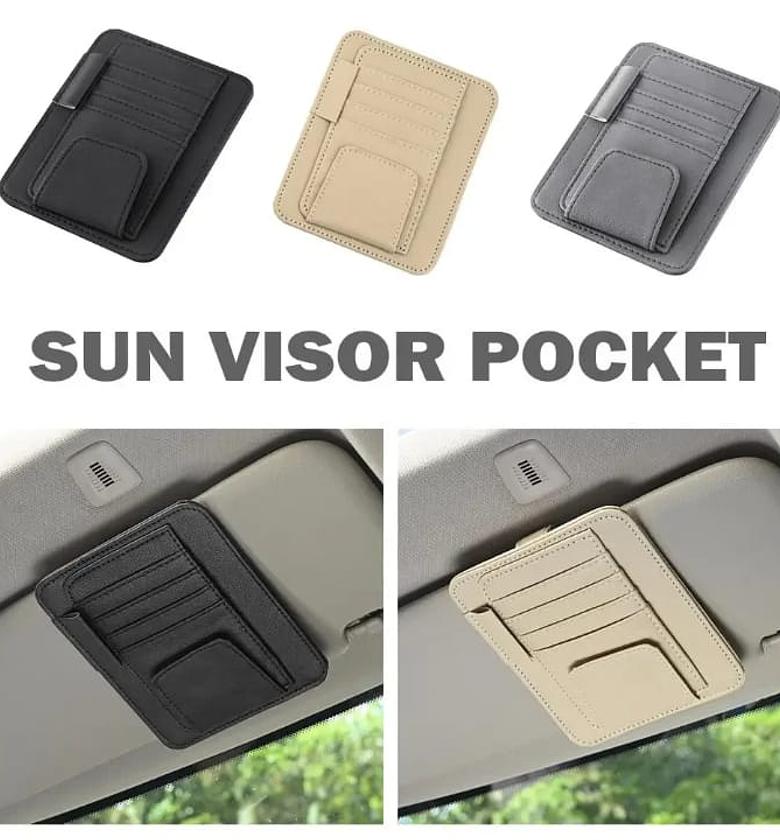Car Sun Visor Organizer, Document Holder, Card Pen Pocket image