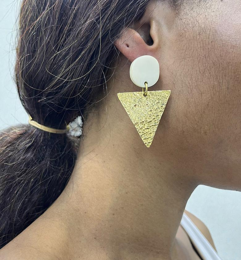Triangle Circle Drop Earrings image