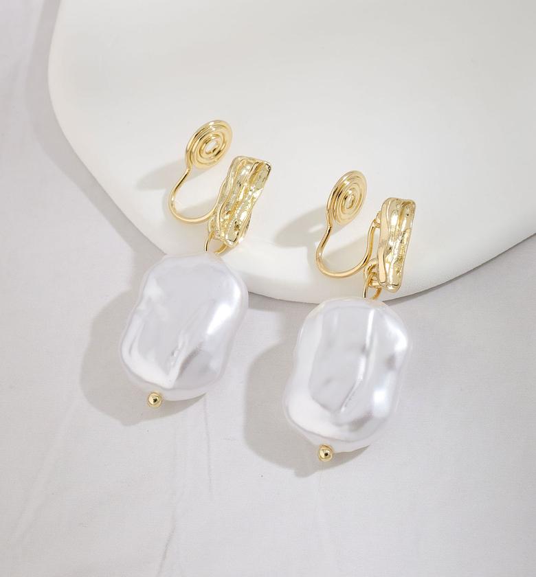 French Luxury Pearl Clip-On Earrings image