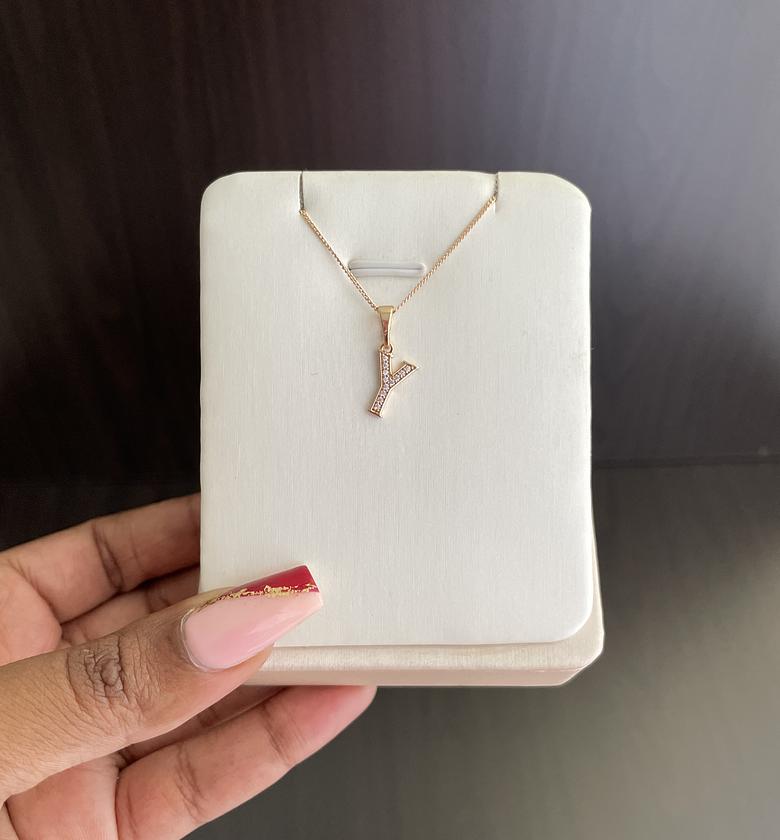 Initial Necklace - Y image