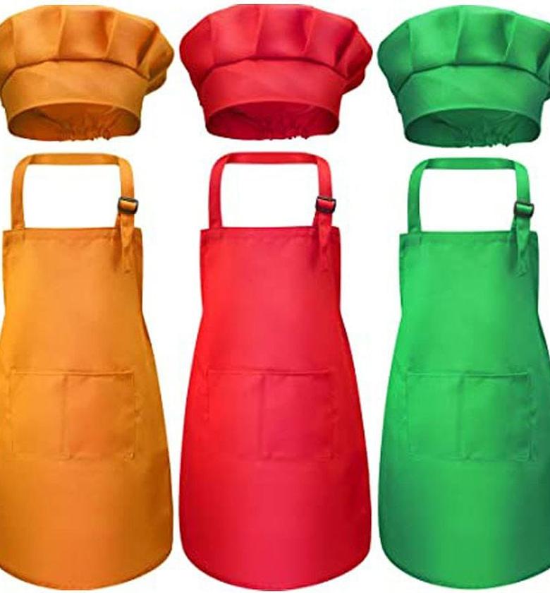 Kids Apron Set With Cap or Hat image
