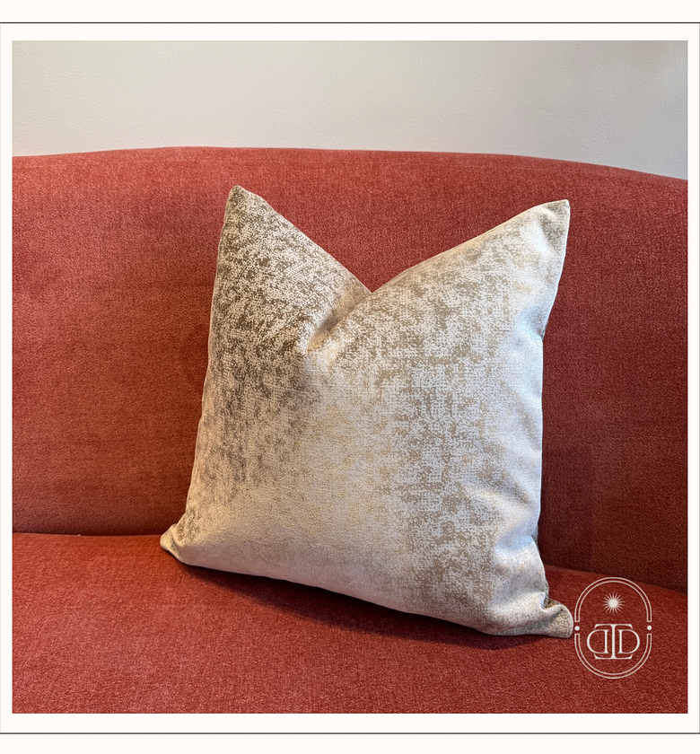Ivory plush velvet cushion cover. image