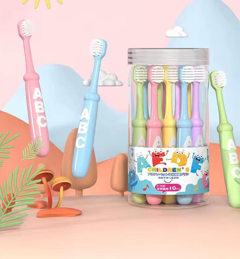 10Pcs Cute Children Small Head Soft Bristle Toothbrush image