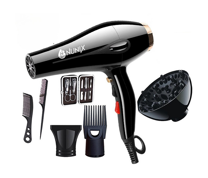 Nunix HD-77C Commercial blow dry hair dryer with accessories image