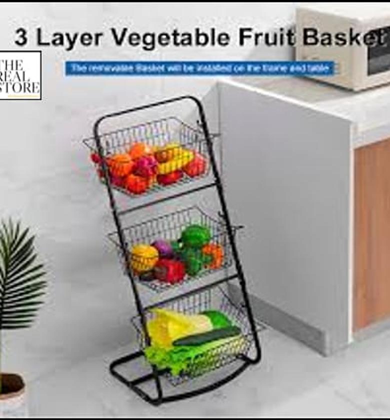 Metallic mesh  3 LAYER STORAGE RACK  image