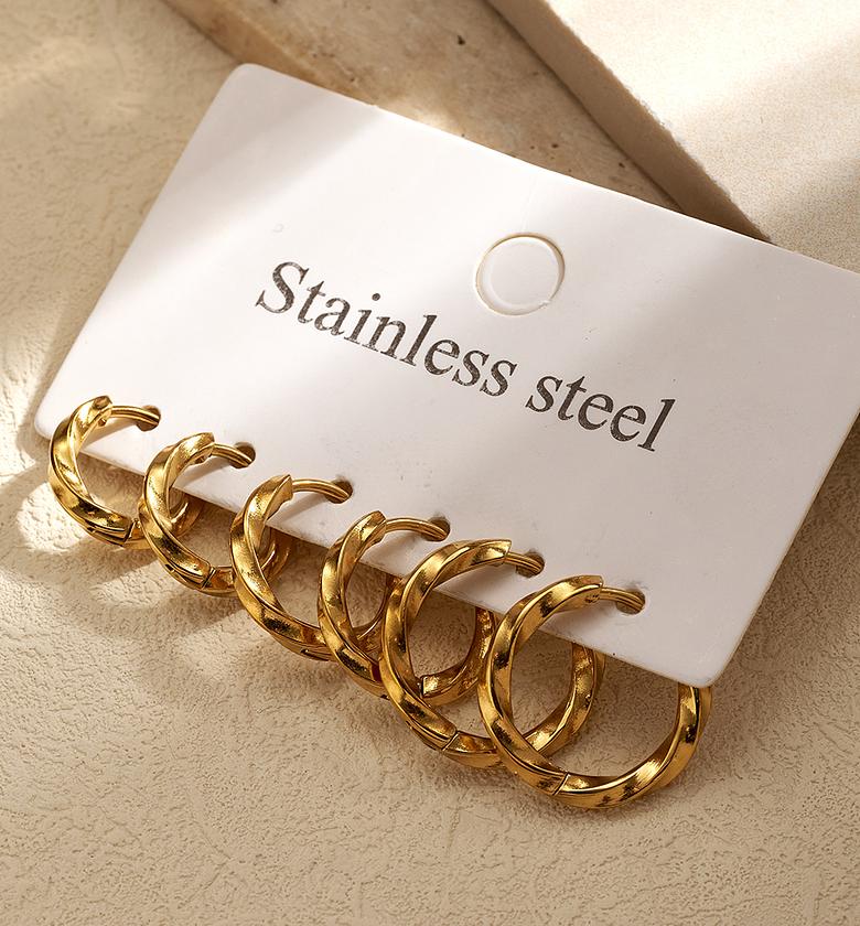  18K Real Gold Spiral Infinity Hoop Earrings image