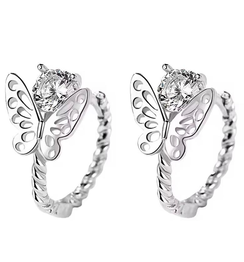Filigree Butterfly Solitaire Hoops image