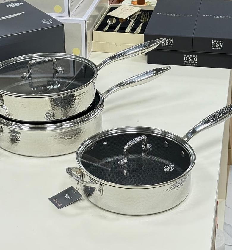 Premium Triply Stainless Steel Honeycomb Non-Stick Deep Frying Pan – 28cm (3.4L) image