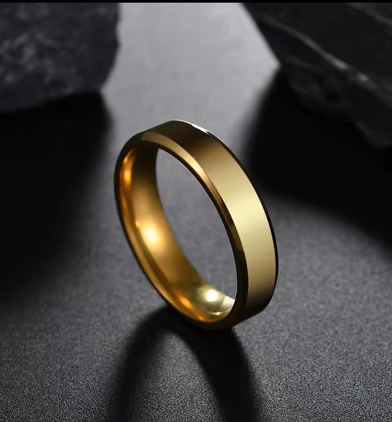 Gold Plated Stainless Steel Men's Wedding Ring/Band image
