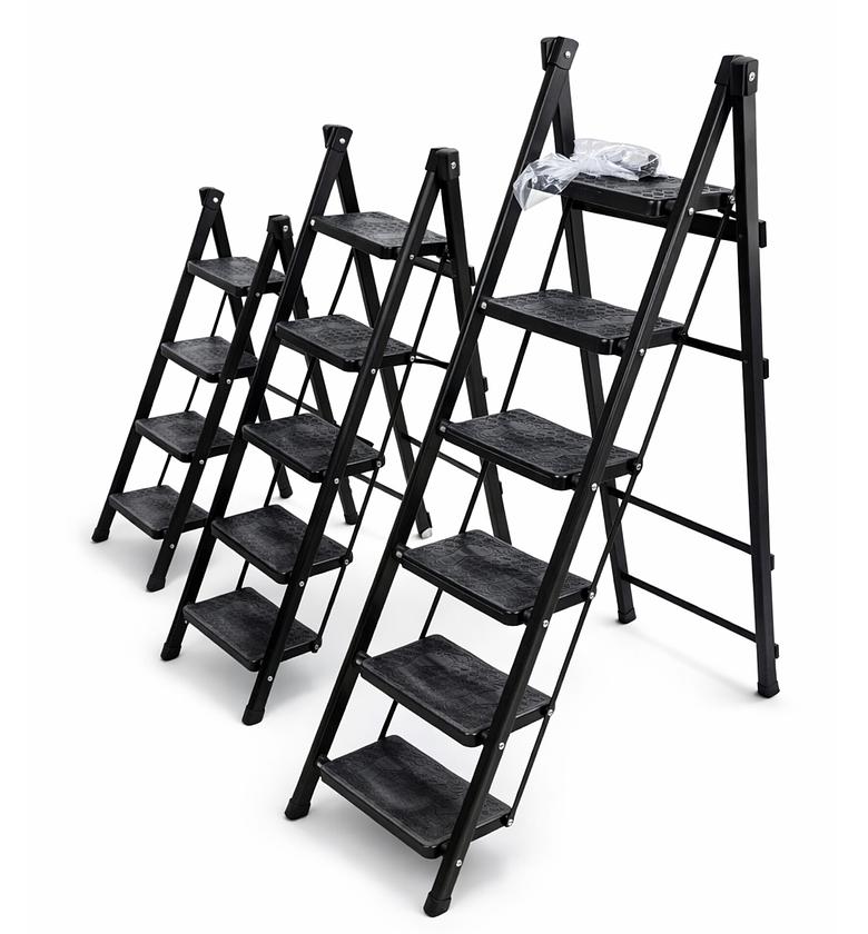 4 Step Black Folding Step Ladder Heavy Duty Anti-Slip Household Step Stool, Buy Online Nairobi Kenya Delivery image
