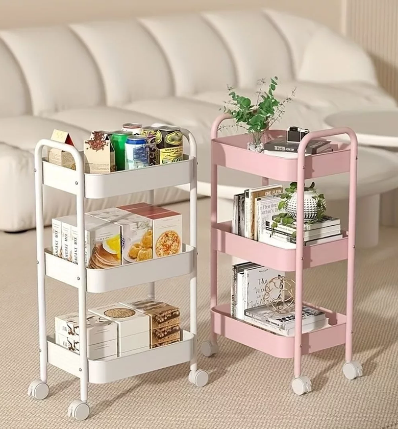 Multi-Purpose 3-Layer Metal Storage Trolley Rack image