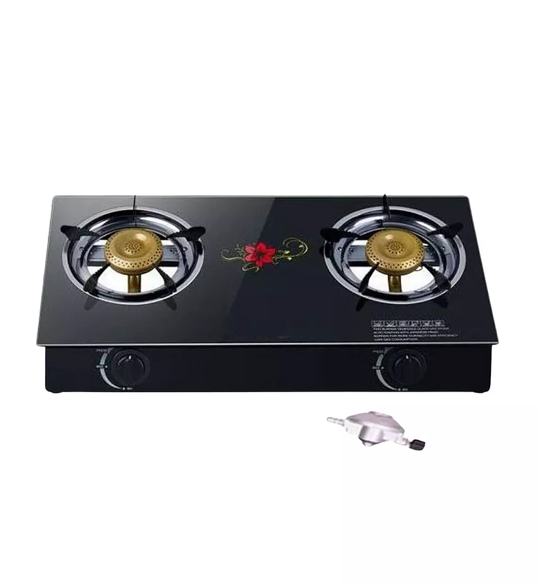 AILYONS GS014, Double Burner Glass Top Gas Cooker image