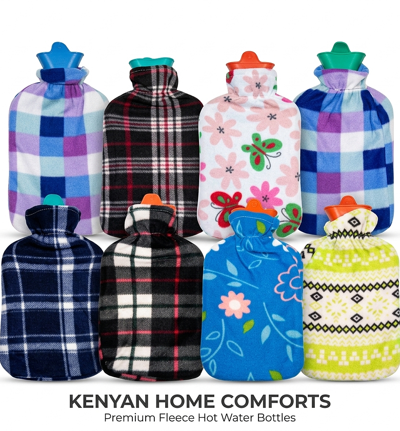 2L Durable Rubber Hot Water Bottle with Removable Soft Fleece Cover for Menstrual Cramps & Body Pain Relief image