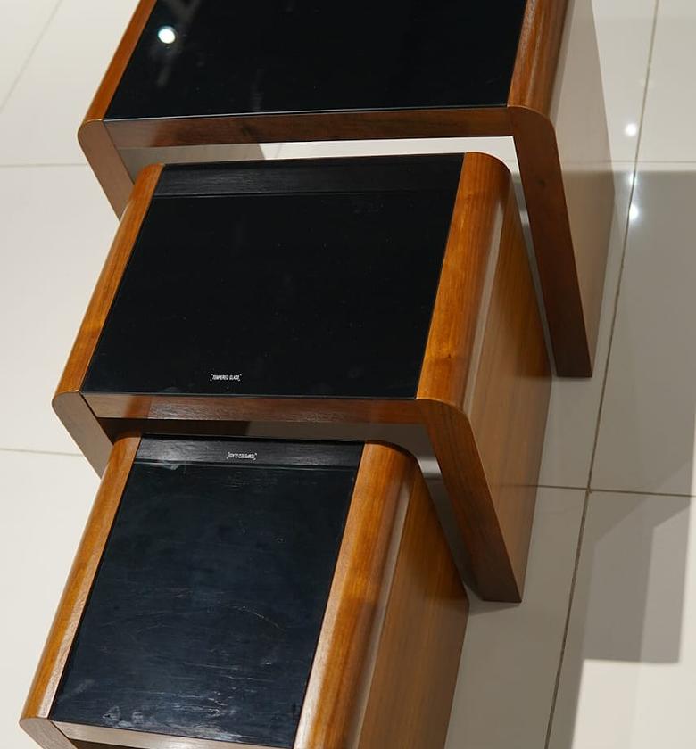Nested Stool Set with Tempered Glass image