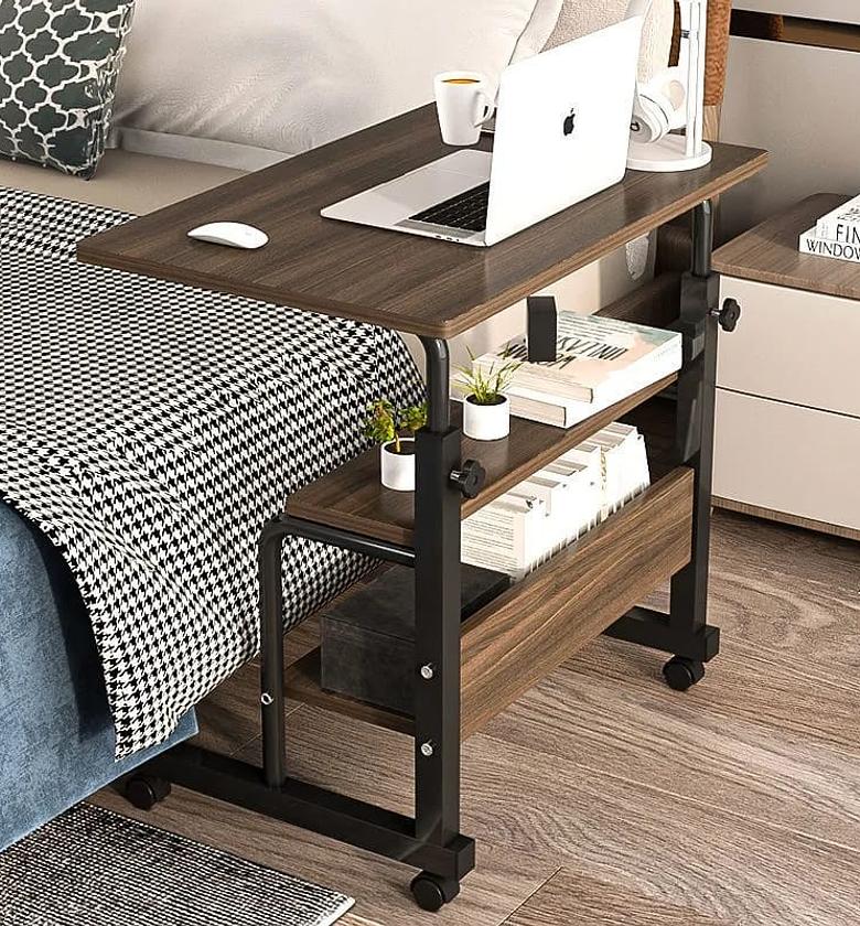 Adjustable Bedside Laptop Table With Wheels, Study Desk image