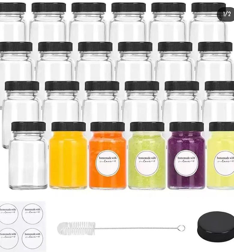 Set of 6 Gingershots Glass Bottles. image