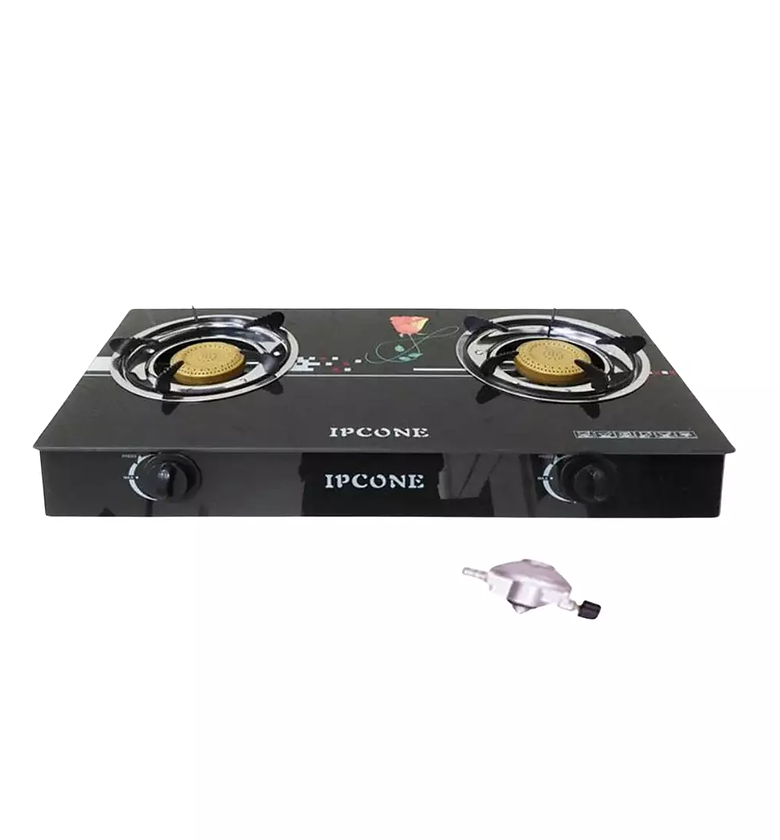 IPCONE Cooker Double  Burner - Glass Top Gas Cooker image