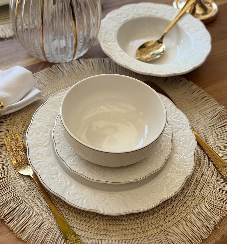Majestic Nordic 24-Piece Embossed Dinnerware Set image