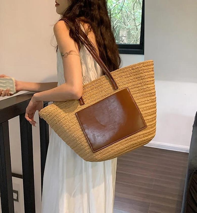 Large Woven Tote Bag image