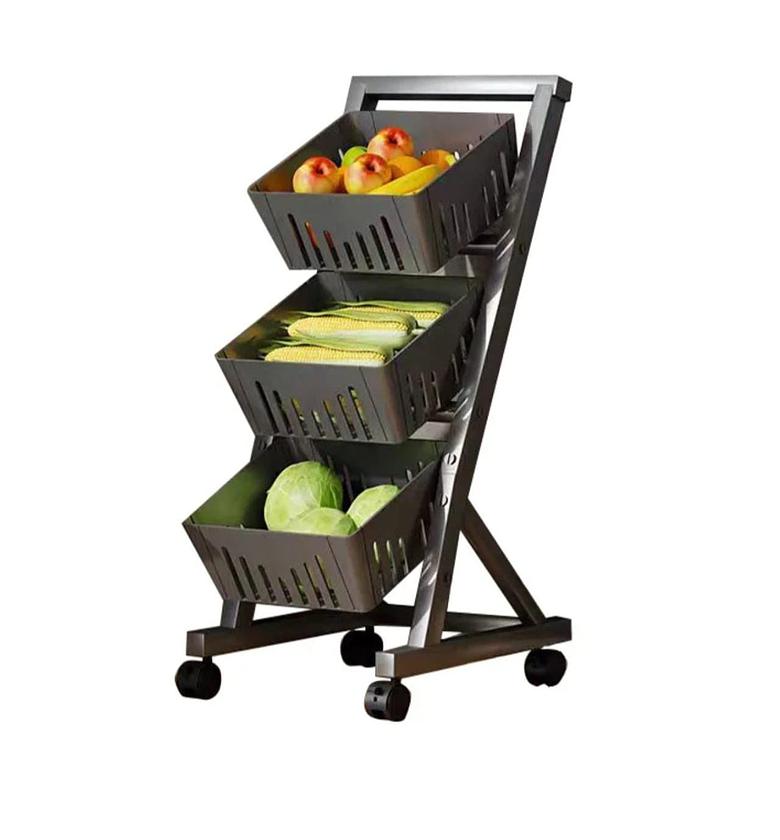 3-Tier Multi-Functional Steel Storage Rack with Lockable Wheels image