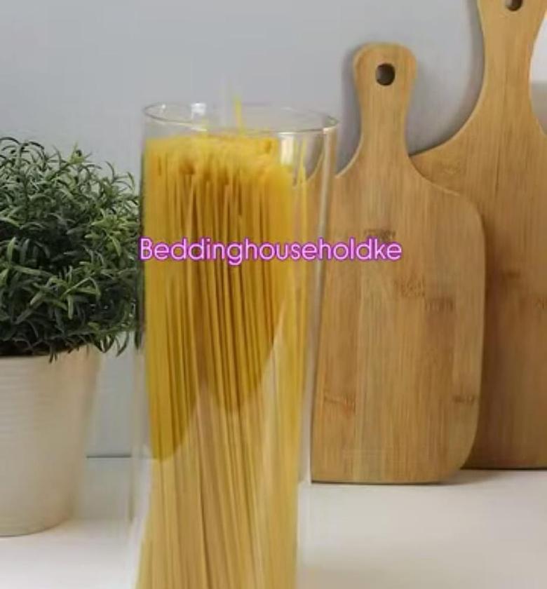 Glass Spaghetti/ cereal storage jars. image