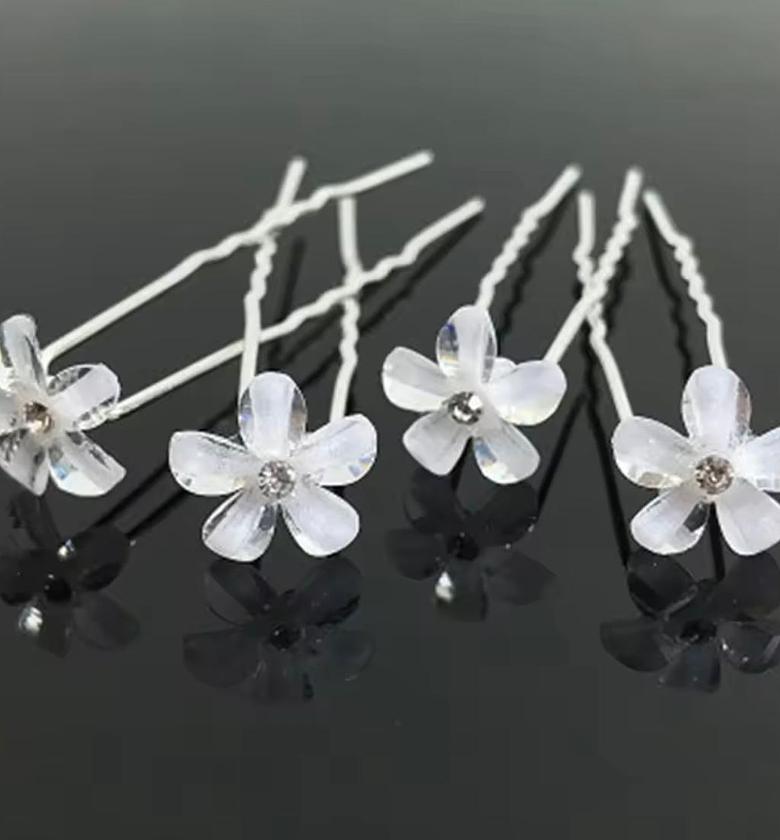 Glacial Bloom Crystal Hair Pins image