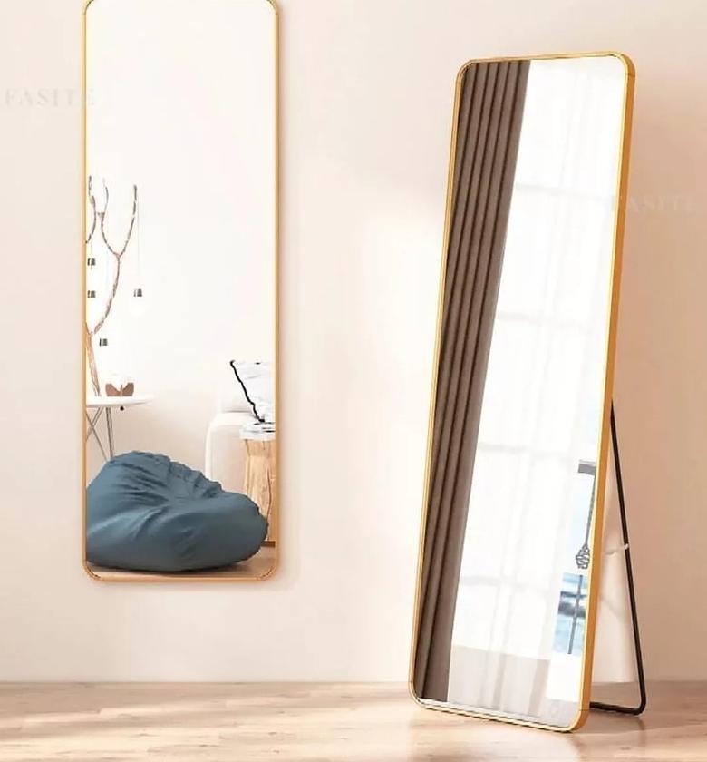 Full body rectangular framed dressing mirror. image