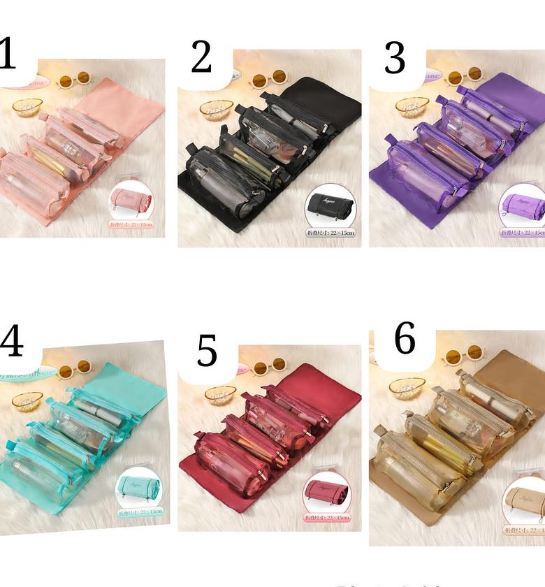 4 In 1 Folding Cosmetic Bag, Makeup Bag And Organizer image