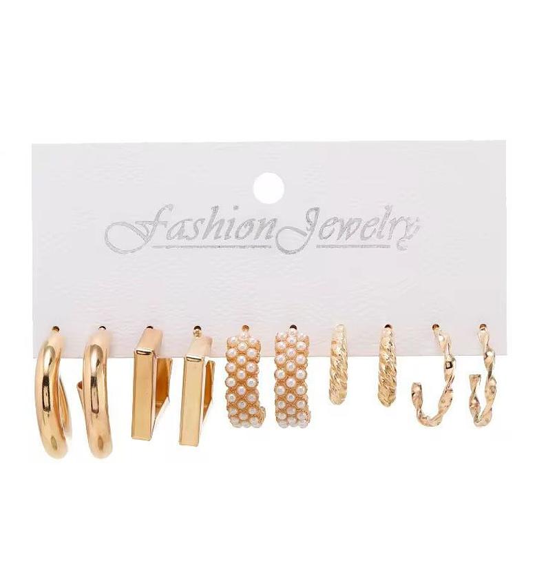 The Multi-Texture Gold-Tone Hoop Earring Collection image