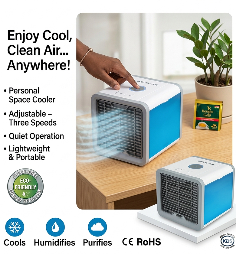 Arctic Air Portable Evaporative Air Cooler 3-in-1 Personal Humidifier & Purifier with 7-Color LED Light - Energy Efficient Desktop Fan image