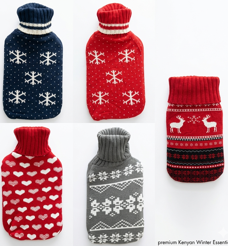 Hot Water Bottle with Removable Knitted Cover - 2L Warm Water Bag image