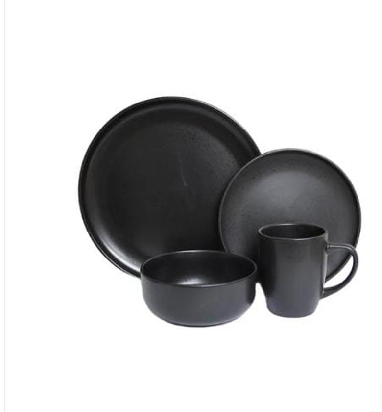 Ebony Slate 16-Piece Matte Dinnerware Set image