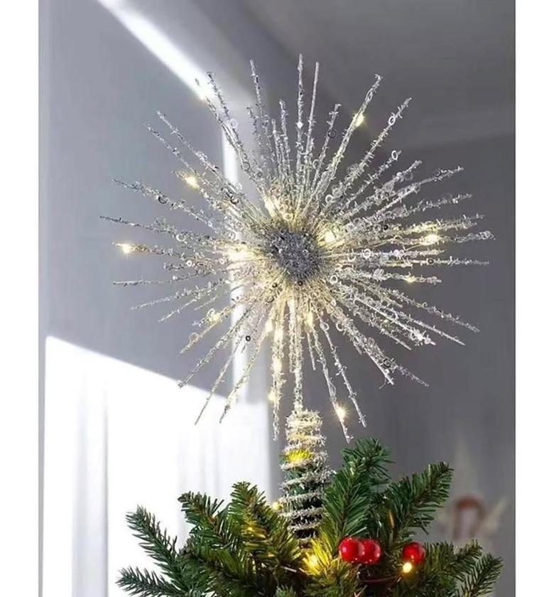 LumiGlow LED Crystal Tree Topper – 30x25cm image