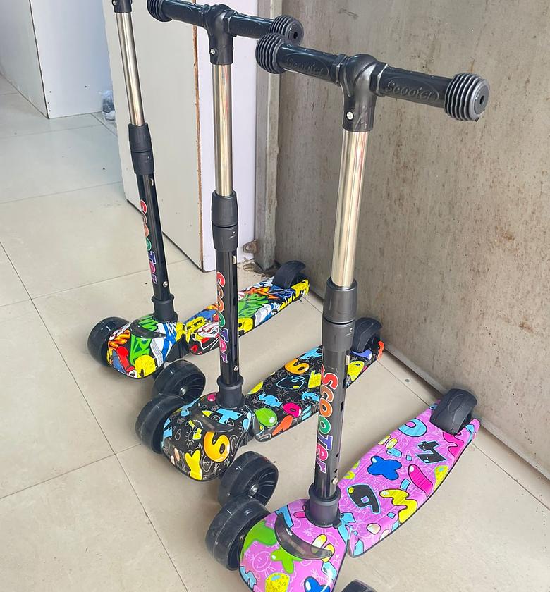 Kids' Graffiti Scooters 3-Wheel Scooters with LED Wheels.  image