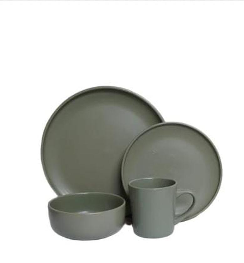 Evergreen Glaze 16-Piece Stoneware Dinner Set image