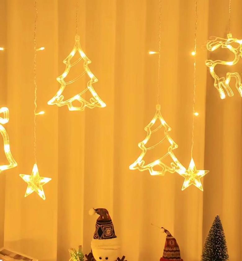 TwinkleGlow LED Curtain Lights image