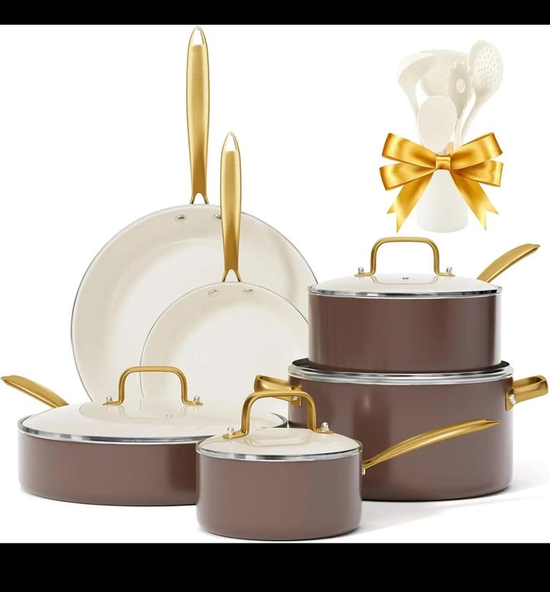 15-Piece Premium Non-Toxic Cookware Set (PFAS & PFOA Free) image