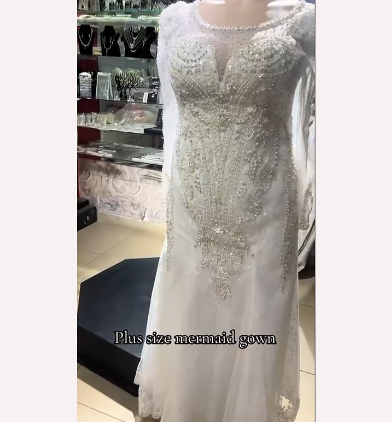 Diamond Cascade Plus-Size Mermaid Gown - FOR HIRE AND BUY image