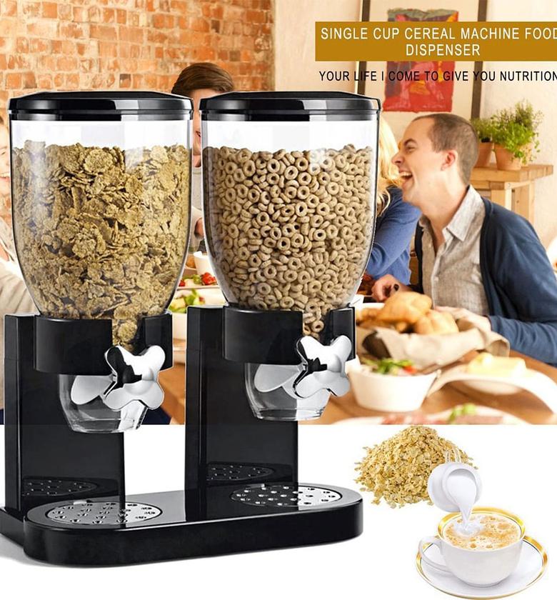 Double Cereal Dispenser Dry Food Storage Container image