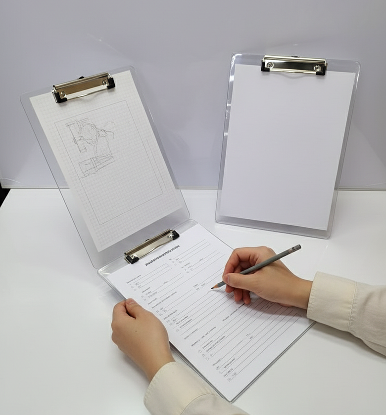 Clear Double Sided A4 Clipboard, Plastic Exam Writing Board image