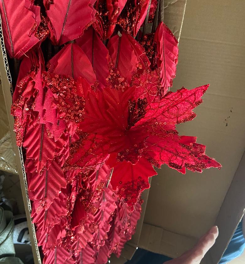 Winter Starburst Velvet Leaf Picks image