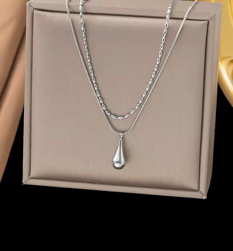 Silver Cascade Duo Necklace image