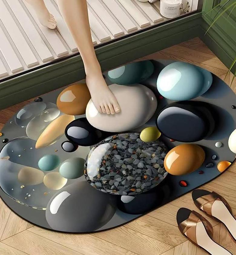 Oval rubber door/bathroom mats image