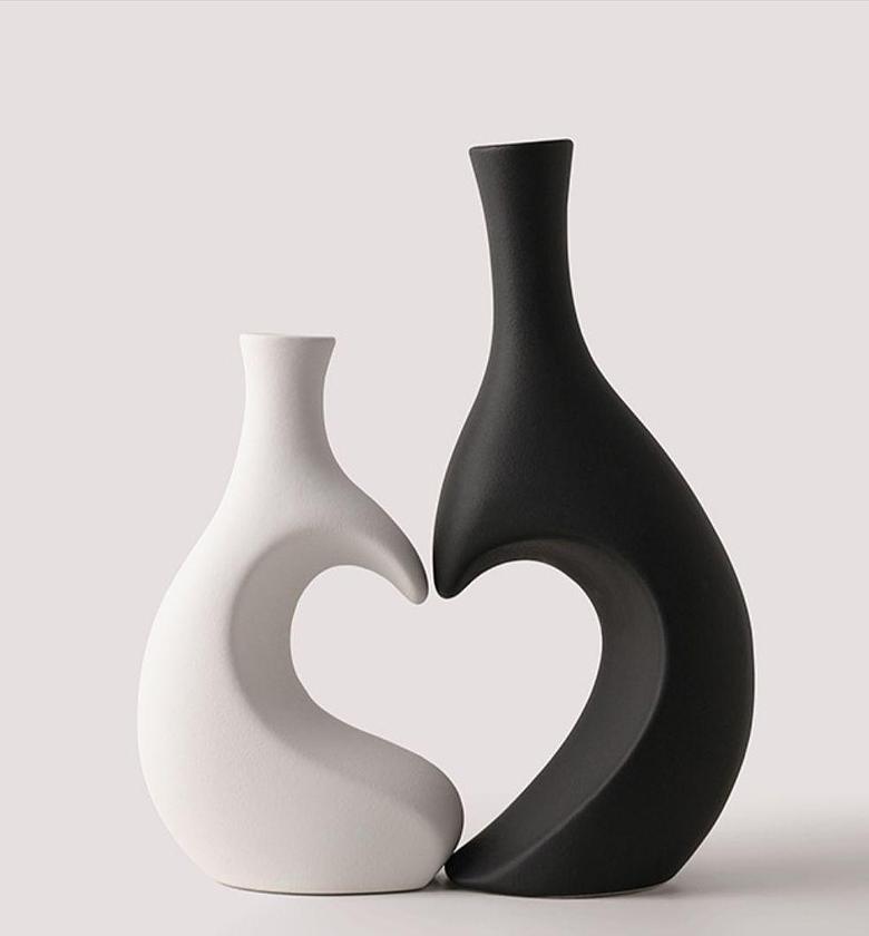 Love heart ceramic vase set  image