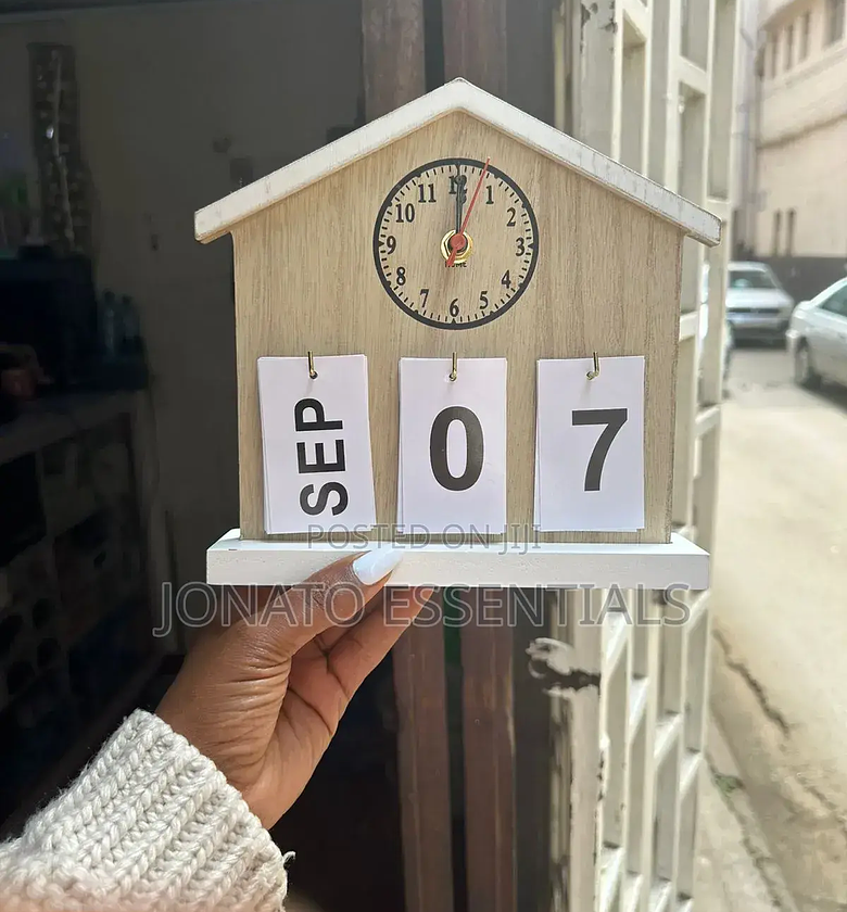 Office Desk Calendar With Clock image