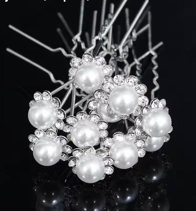 Crystal Pearl Hair Pins image