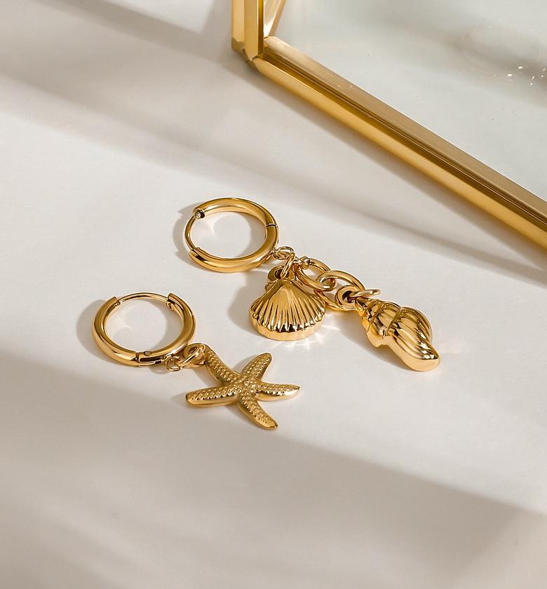 Ocean Charms Hoops Earrings image