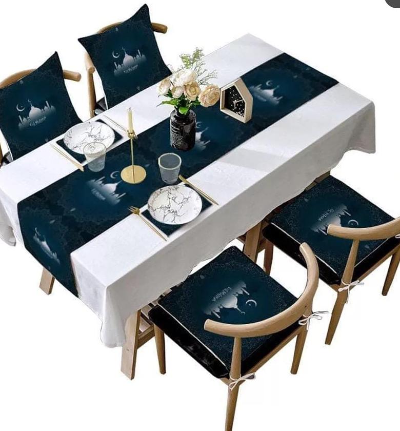 Ramadan/ Eid TABLE RUNNER SET  ○4 pillow cases (45*45 cm) ○ 1 Table runner (33*180cm) image